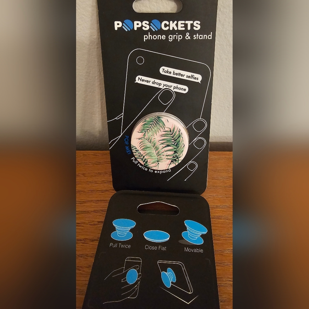 PopSocket Palm Shadows with Green Leaf Design Phone Grip And Stand